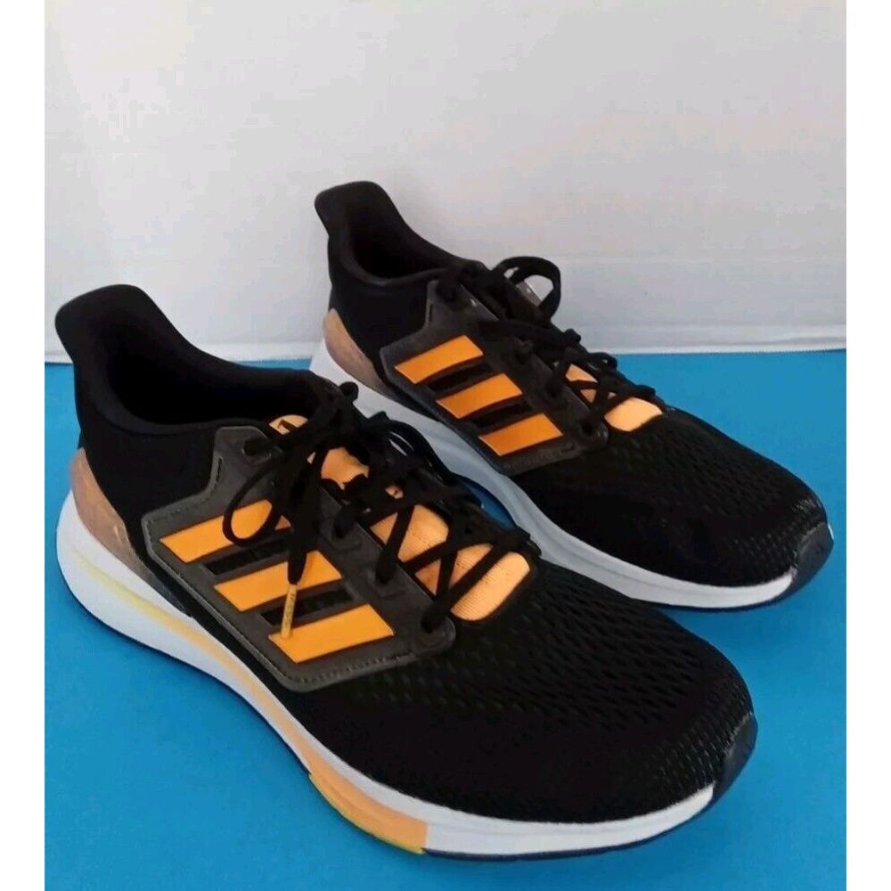 Adidas Performance Running Shoes Black Orange Athletic Sneakers Breathable Mesh‎